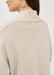 עליונית סריג עם רוכסן אפור בהיר