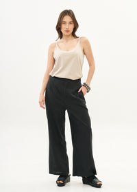 Classic linen pants black - 00
