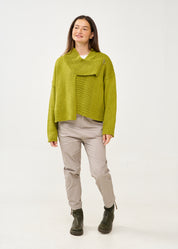 עליונית סריג עם רוכסן ירוק