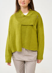 עליונית סריג עם רוכסן ירוק