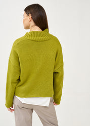 עליונית סריג עם רוכסן ירוק