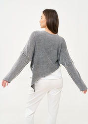 סריג ווש עטלף אוברסייז שחור ווש