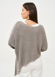 סריג ווש עטלף אוברסייז אפור בהיר ווש