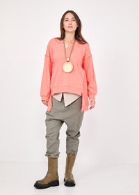 Sweatshirt with orange inverted triangles - 00