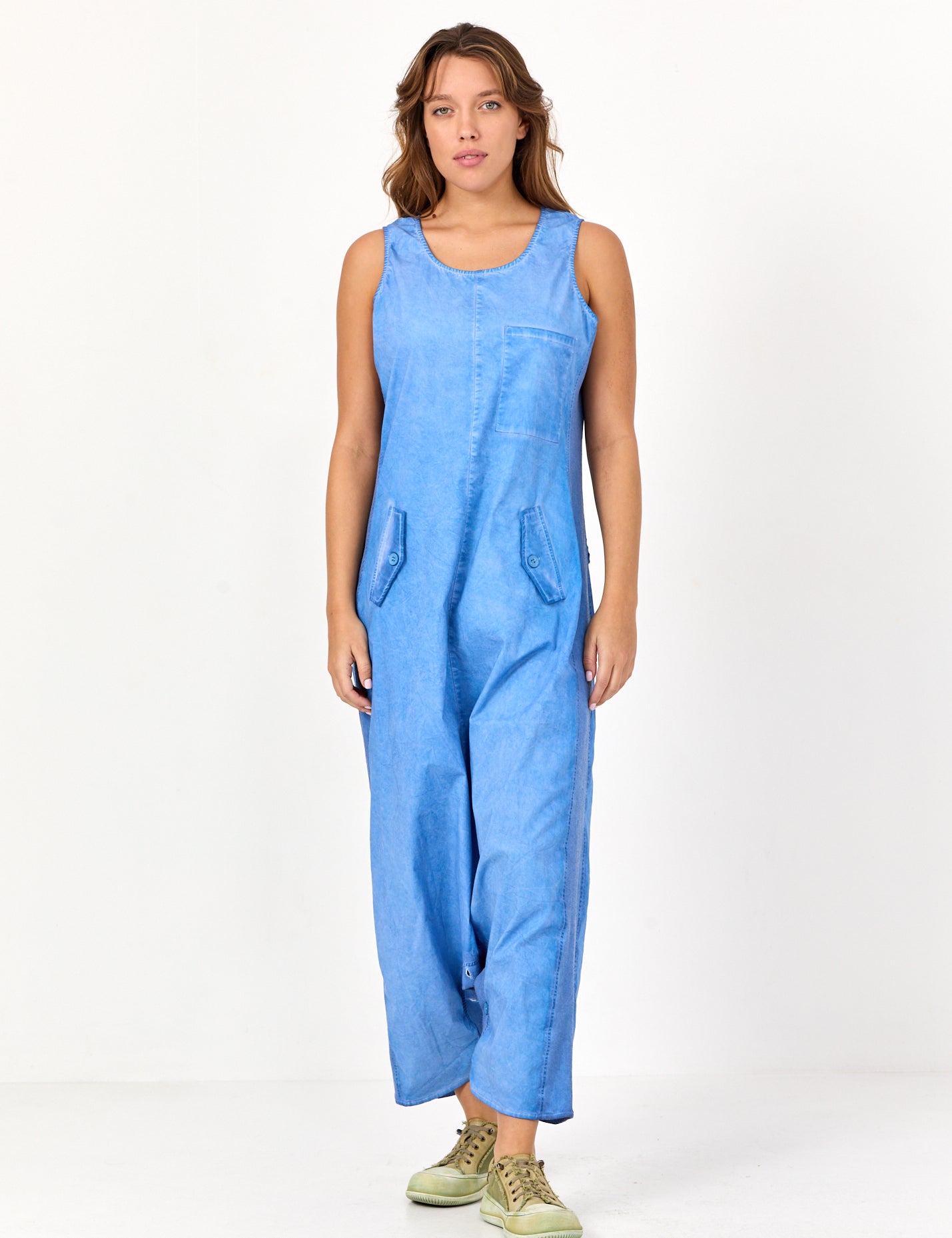 אוברול ווש שילוב ריב כחול ווש