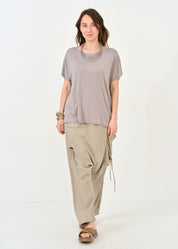 Gray kimono sleeve short shirt