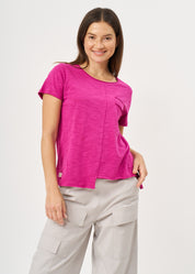 טי שרט כותנה פאץ' מלבן סגול