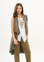 וסט טריקו ללא סגירה אפור כהה