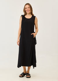 Dress with ties at the shoulders and black sides - 00