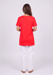 טי שרט סיומת ישרה אדום