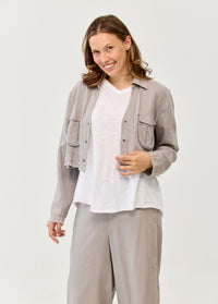 Light gray linen jacket - 00