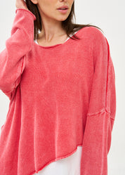 סריג ווש עטלף אוברסייז אדום ווש