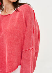 סריג ווש עטלף אוברסייז אדום ווש