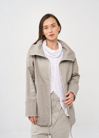 Jacket with zipper and cut-out pockets, gray - 00