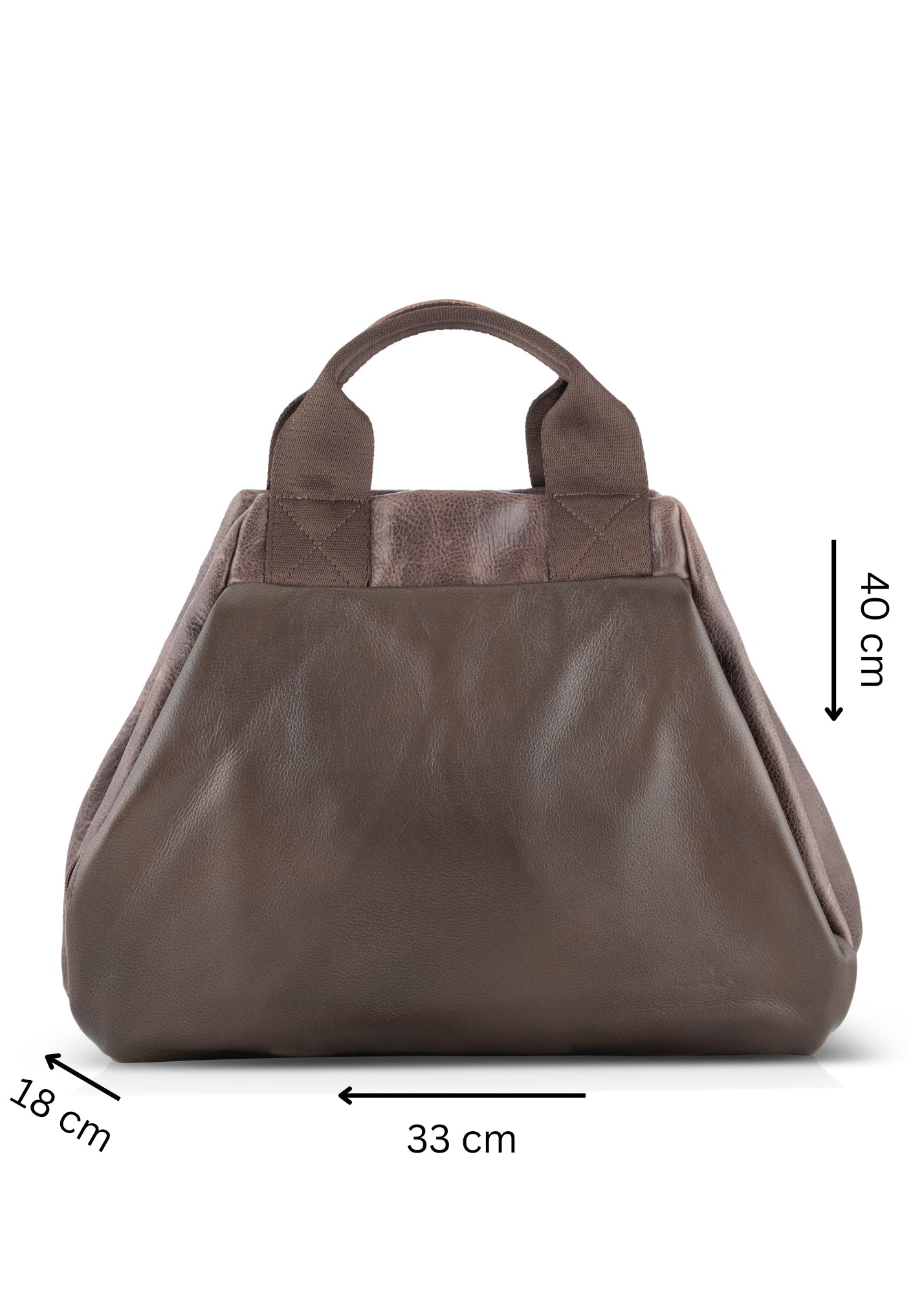 Leather bag combination of two brown colors
