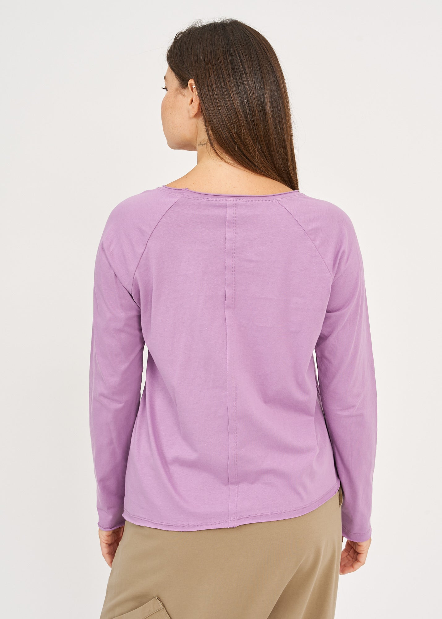 Purple cut long sleeve shirt