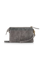 Large gray square leather wallet