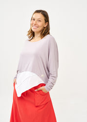 חולצה שרוול ארוך דקה אפור בהיר