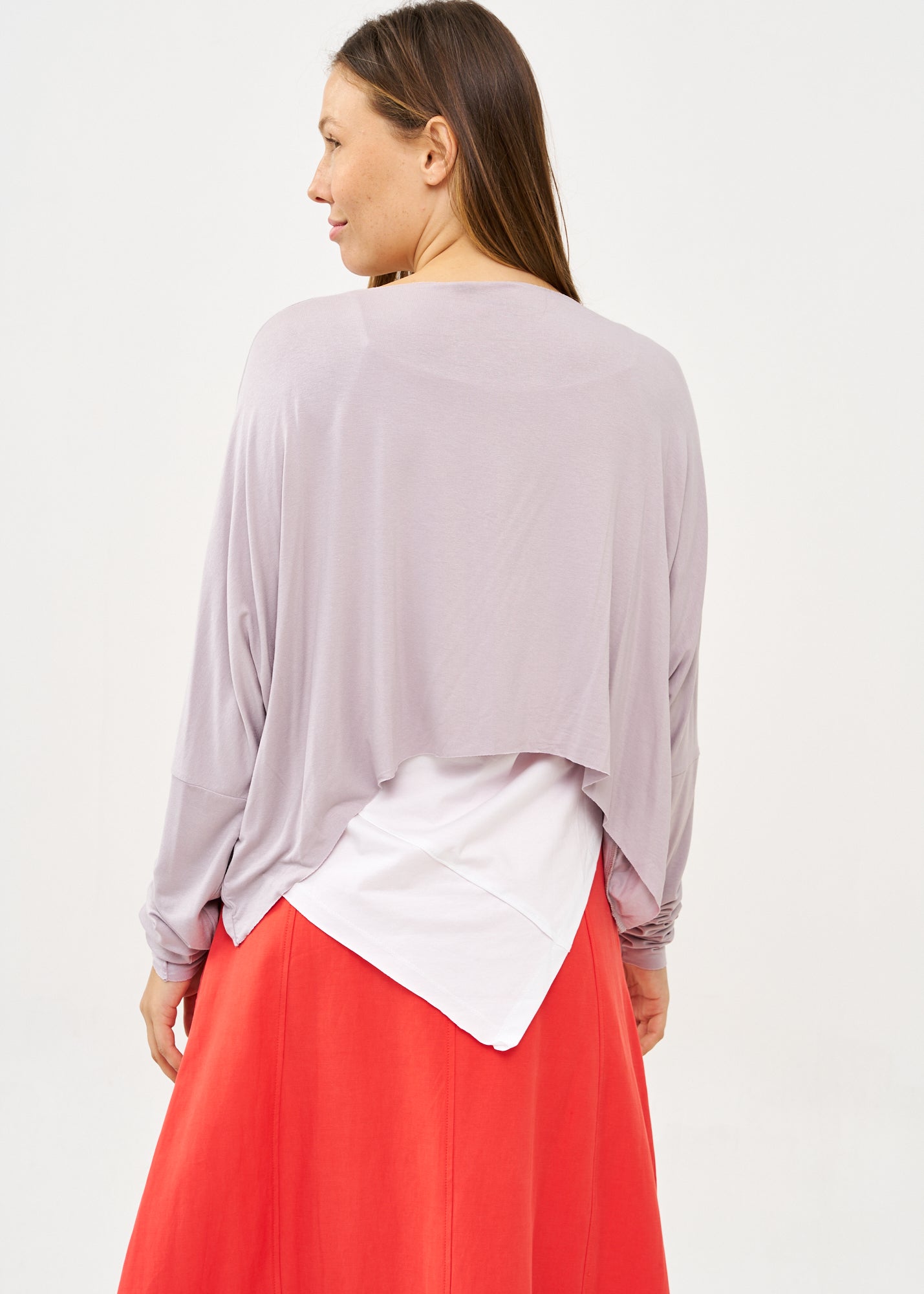 חולצה שרוול ארוך דקה אפור בהיר