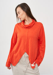 חולצת גולף דקה סיומת שפיצים כתום