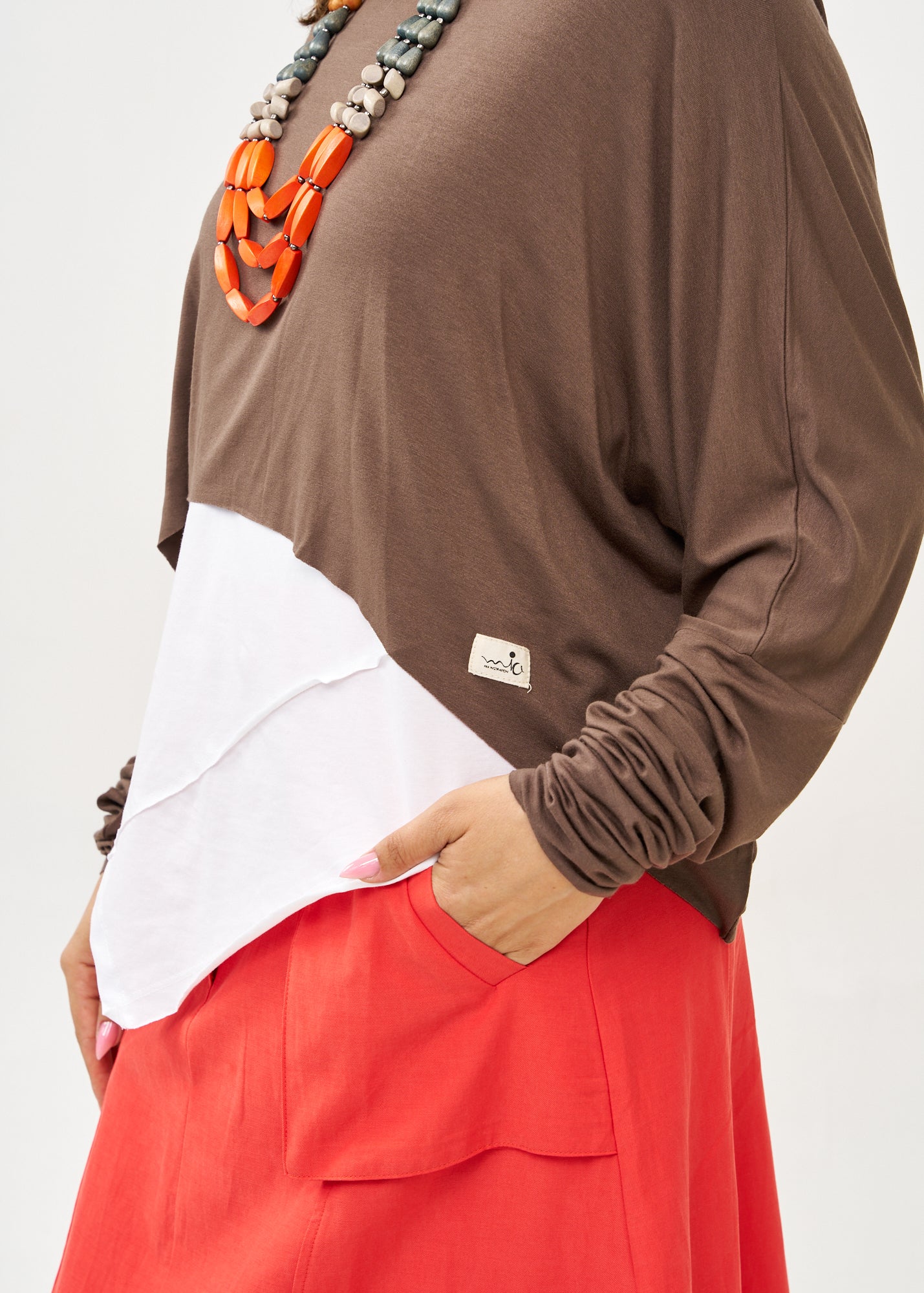 Brown thin long sleeve shirt