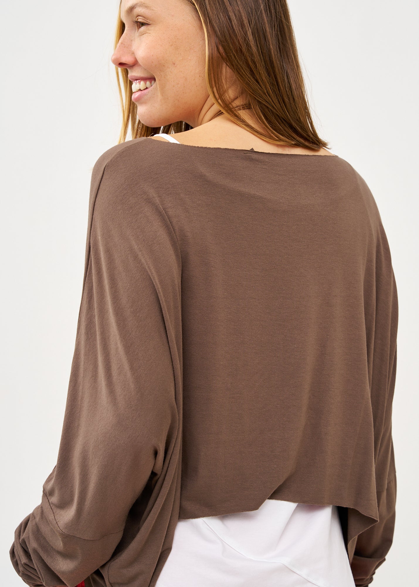 Brown thin long sleeve shirt