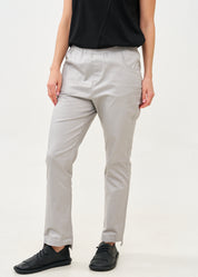 מכנסיים ארוכים עם גומי למעלה 5 כיסים אפור בהיר