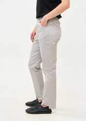 מכנסיים ארוכים עם גומי למעלה 5 כיסים אפור בהיר
