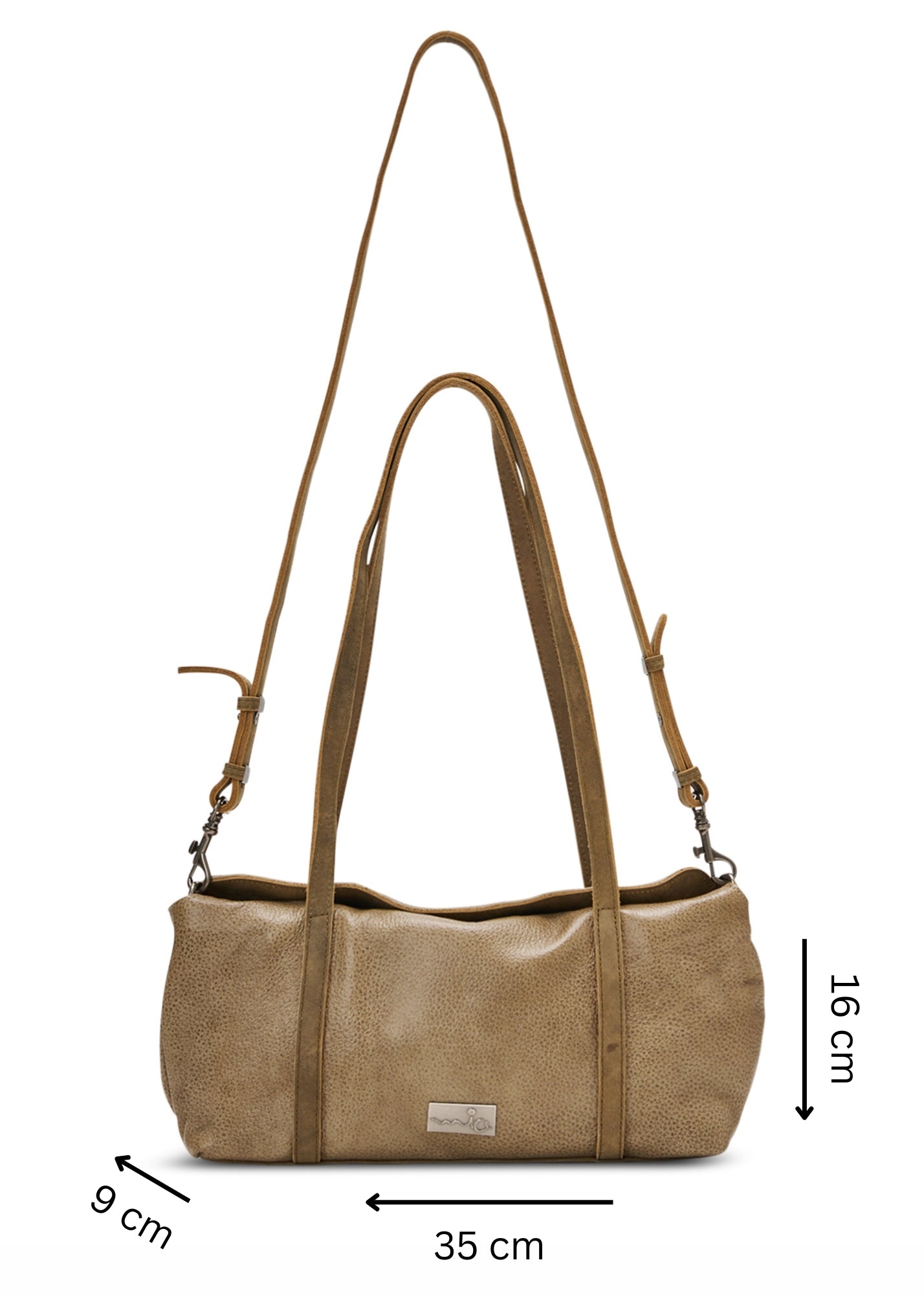 תיק ערב עור מלבני שילוב צבע חום