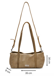 תיק ערב עור מלבני שילוב צבע חום