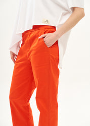 Pants with elastic and red inner drawstring