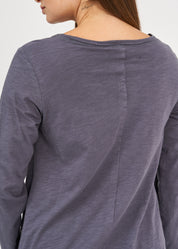 Dark gray long sleeve triangle ending t-shirt