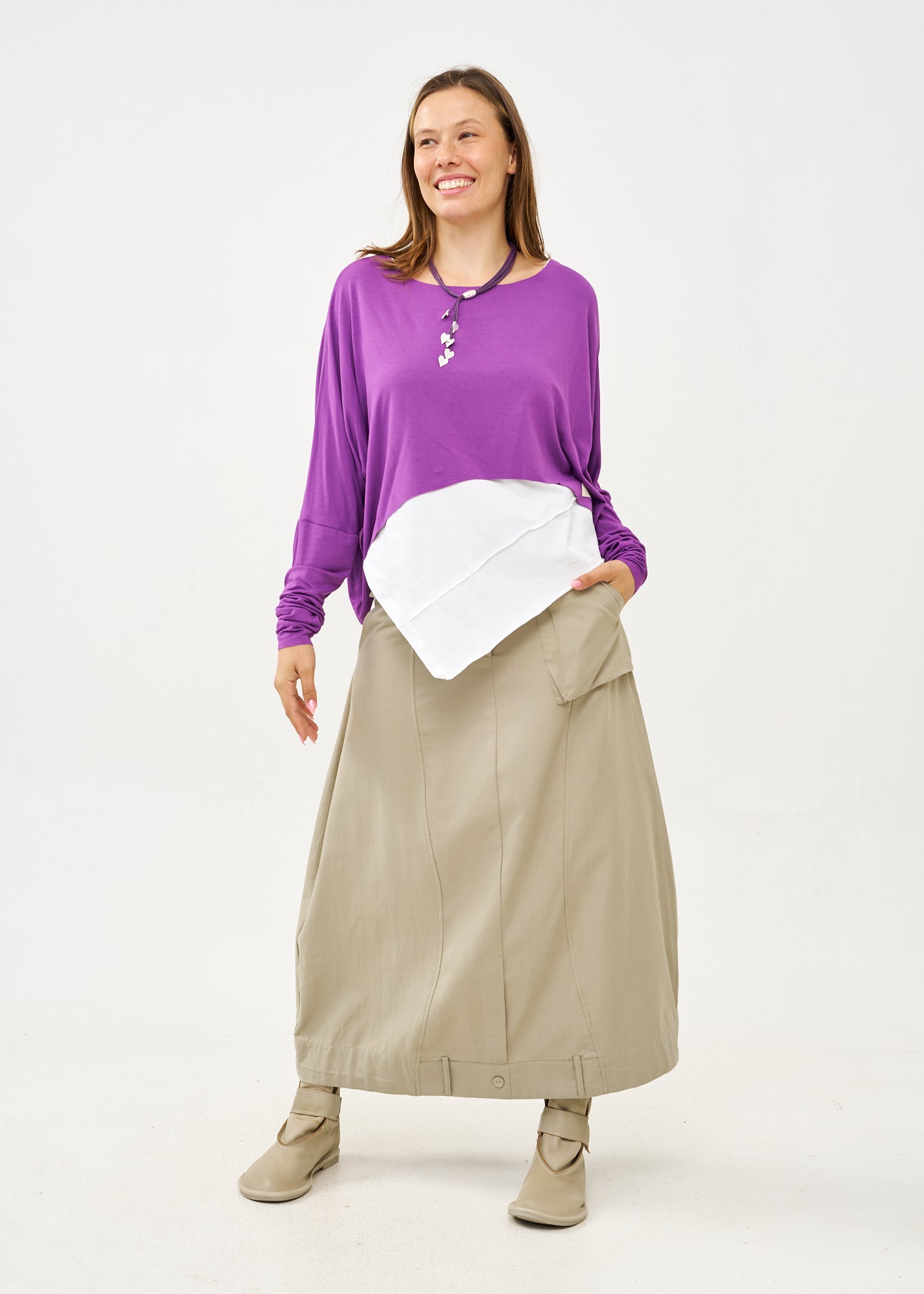 חולצה שרוול ארוך דקה סגול