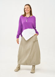 חולצה שרוול ארוך דקה סגול