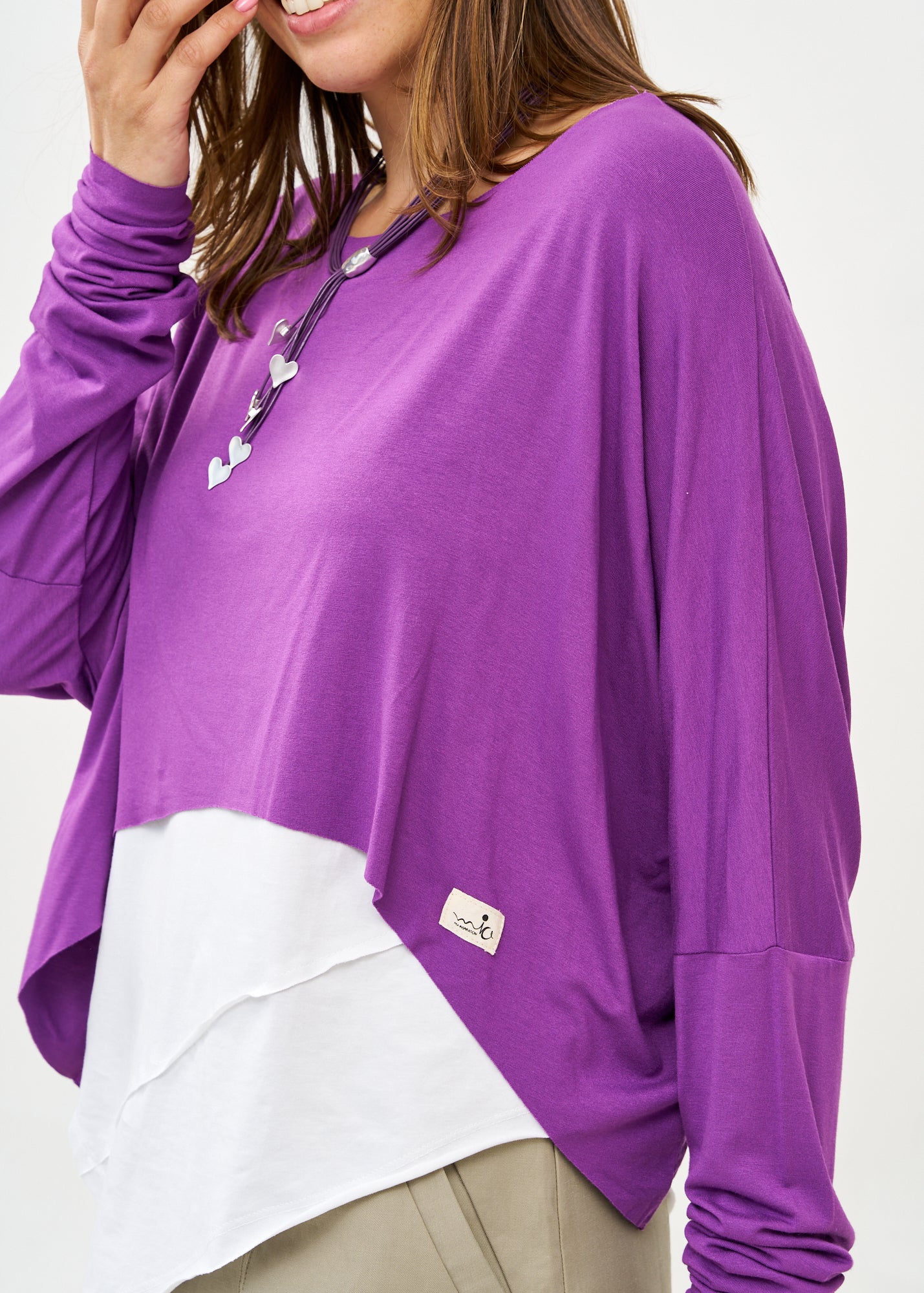 חולצה שרוול ארוך דקה סגול