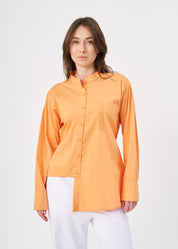 חולצה מכופתרת סרט בגב כתום