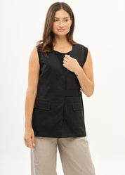 וסט עם חצי חגורה שחור