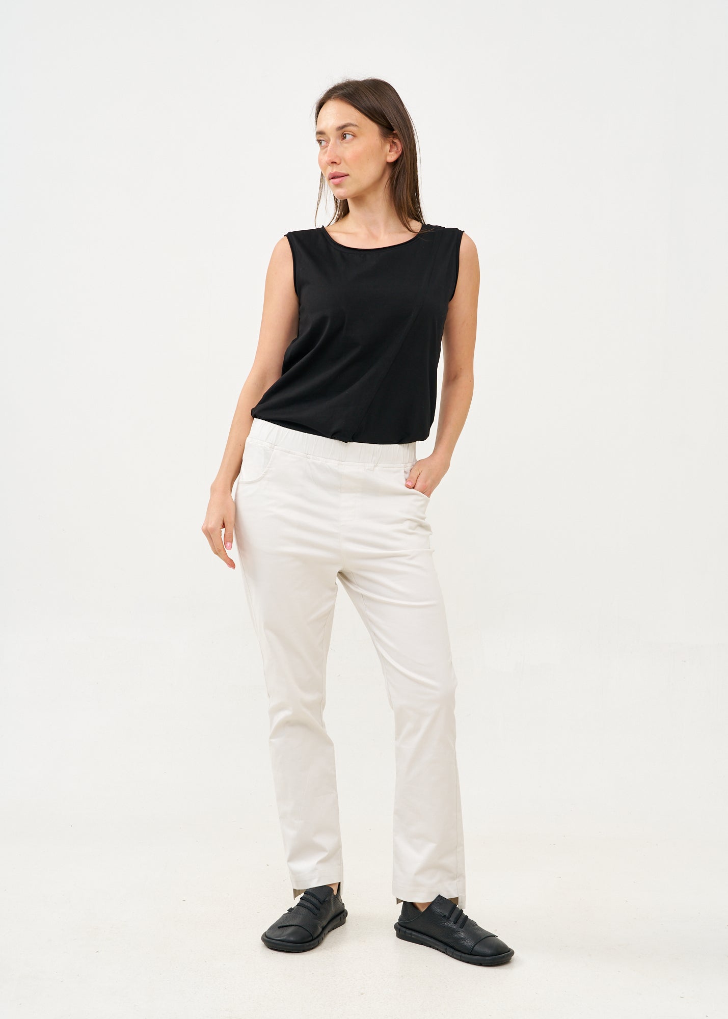 מכנסיים ארוכים עם גומי למעלה 5 כיסים סטון