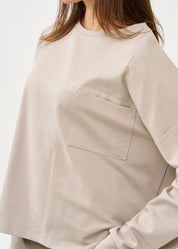 סווטשירט שרוול ארוך שרוולים עם פתח אפור