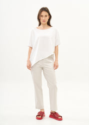 Pants with elastic and inner drawstring Stone