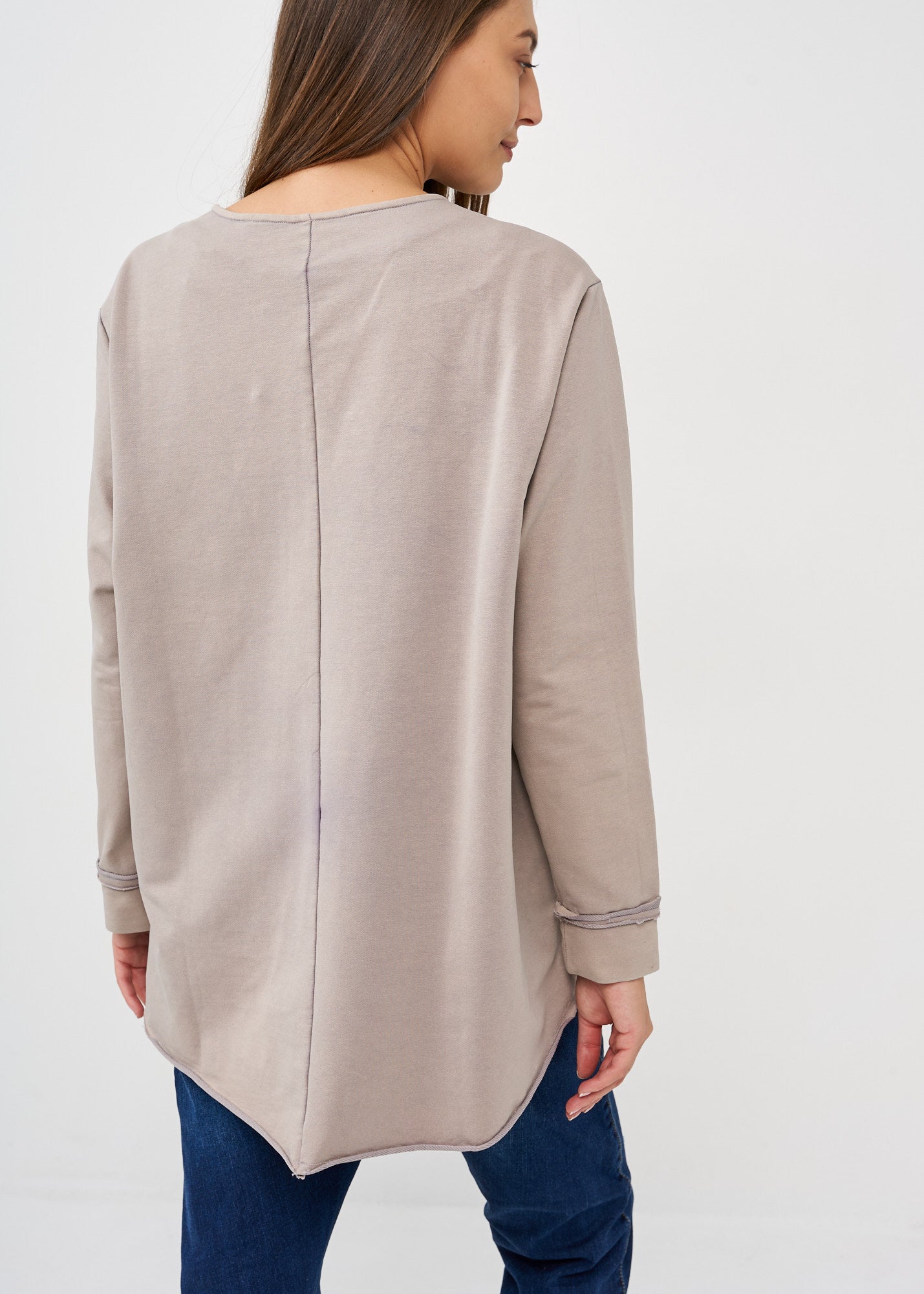 ג'קט ווש עם רוכסן מפתח מרובע אפור ווש