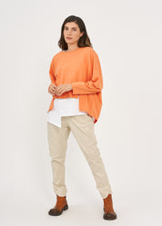 חולצה אוברסייז שרוול ארוך כתום