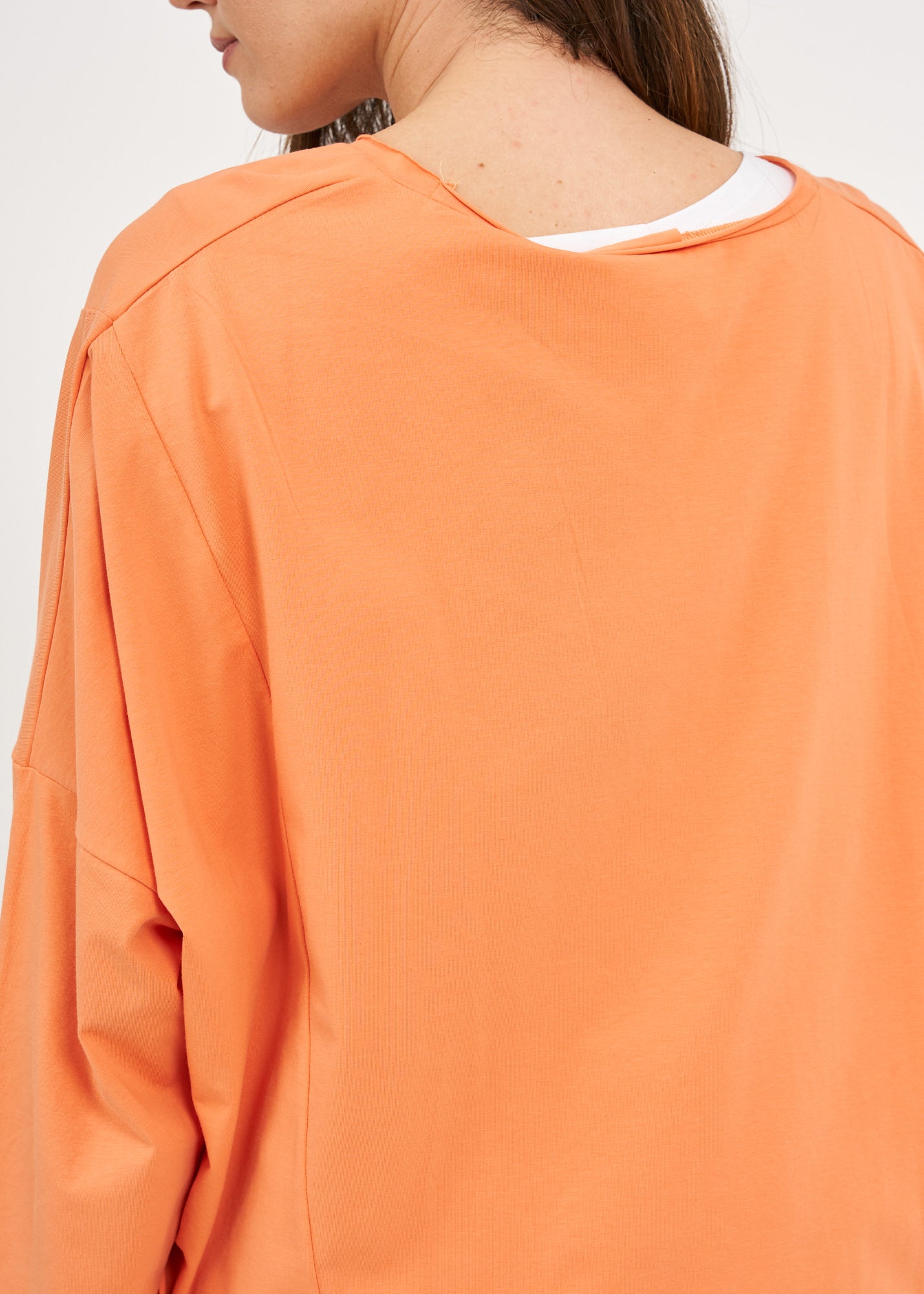 חולצה אוברסייז שרוול ארוך כתום