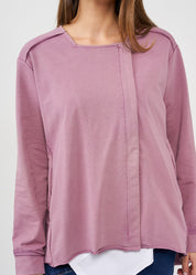 ג'קט ווש עם רוכסן מפתח מרובע סגול ווש