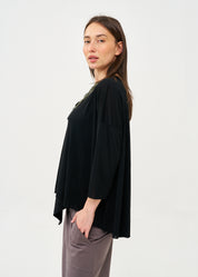 חולצה ארוכה בד סלאב שחור