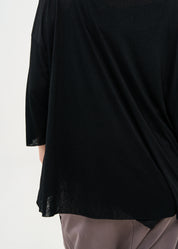 חולצה ארוכה בד סלאב שחור