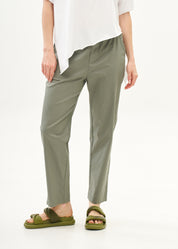 Pants with elastic and inner drawstring, gray