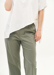 Pants with elastic and inner drawstring, gray