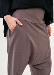 מכנסיים שקי מותן גבוהה אפור