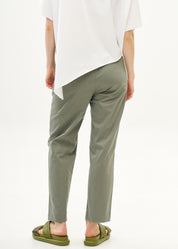 Pants with elastic and inner drawstring, gray